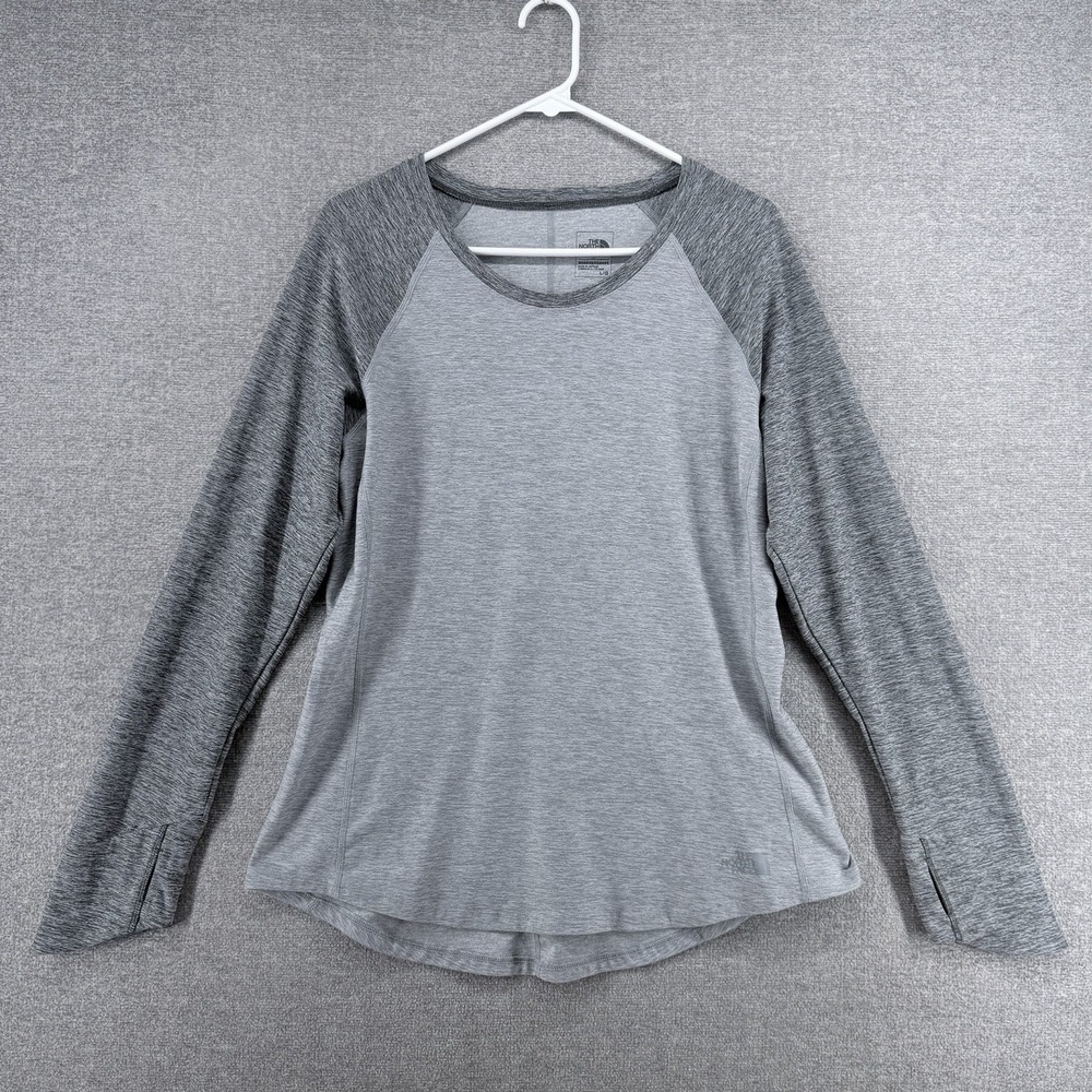 The North Face Motivation Long Sleeve Top Women Size Large Gray Activewear